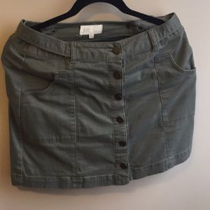 Green jean skirt